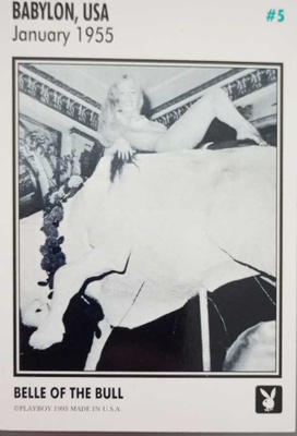 Playboy keräilykortti January 1955 Belle of the bull