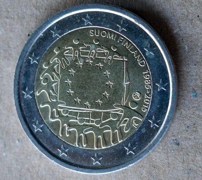 Suomi 2 € EU:n lippu 30 v.