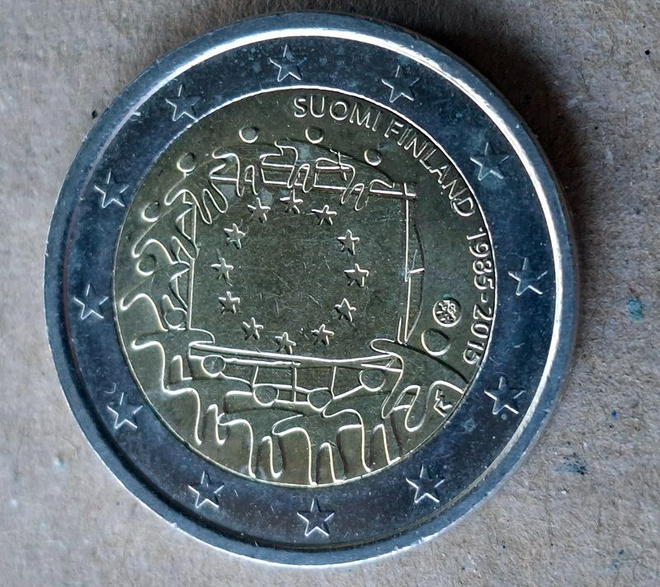 Suomi 2 € EU:n lippu 30 v.