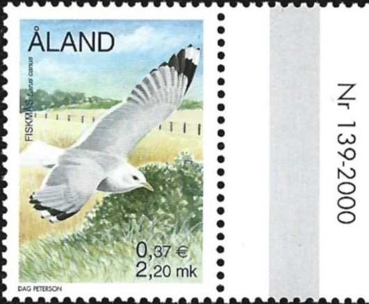 Åland 2000  Lintuja  2,20 mk välilöpari numero ** LaPe 169
