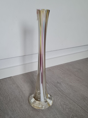 Vintage Taidelasisepät pitkä kapea lasimaljakko