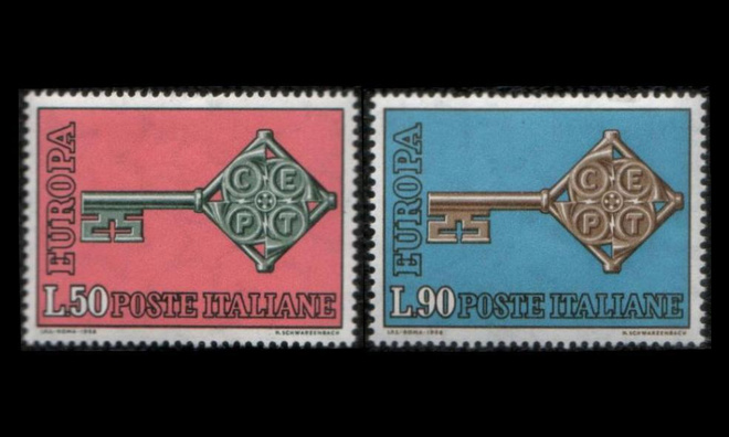 Italia 1272-3 ** Europa (1968)
