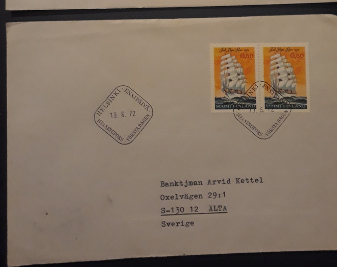 1972  Tall Ships' Race FDC merkkiparilla