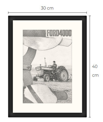 Uusi Ford 4000 traktori art print taulu 30 cm x 40 cm
