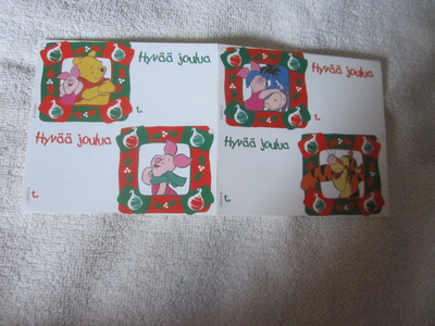 Pakettikortti / Kortti Nalle Puh / Disney 4 kpl