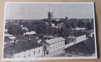 Uusikaupunki länsipuolelta, kirkko, mv pk, p. 1955