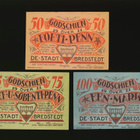 Saksa Notgeld 50, 75 Pfg, 1 Mark, Bredstedt 1921 - pikkukuva 2