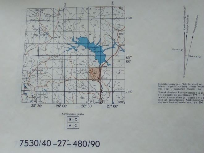 KARTTA SODANKYLÄ MADETKOSKI 1:20 000