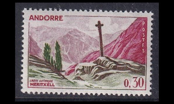Andorra Fr 169 ** Goottilainen risti 0.30 Fr (1961)