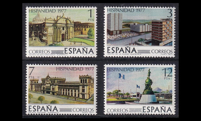 Espanja 2331-4 ** Amerikan historiaa Guatemala (1977)