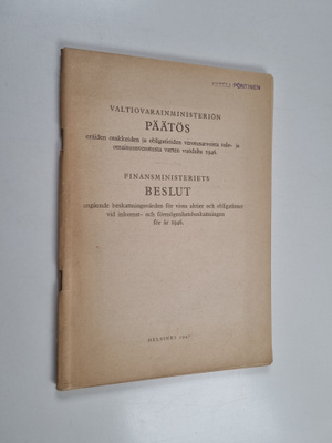 Valtiovarainministeriön Päätös eräiden osakkeiden ja obli...
