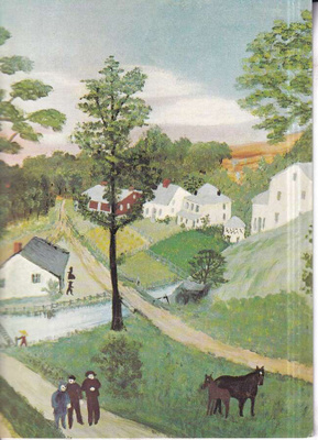 Grandma Moses, 1860-1961, "Oh look, a new colt". e233