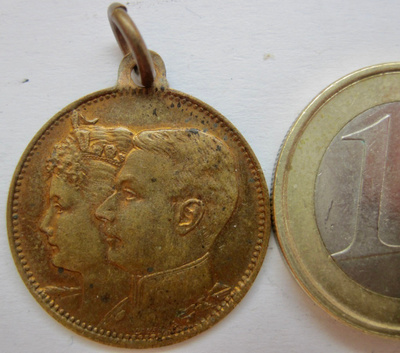VANHA Mitali Jetoni Belgia Kuningas Je Maintiendrai 1900