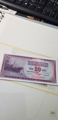 20 dinaria jukoslavia 1981 kl sileä seteli