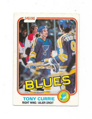1981-82 OPC #292 Tony Currie , St Louis Blues