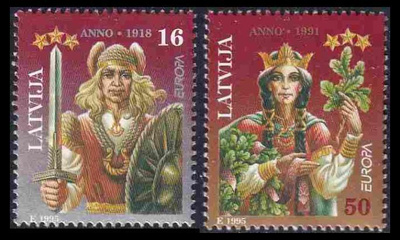 Latvia 414-5 ** Europa rauha ja vapaus (1995)