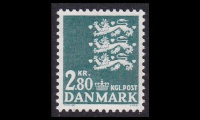 Tanska 684 ** Vaakuna 2,80 kr vihert.sininen (1979)