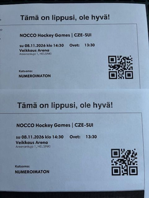 Sveitsi -Tsekki 2 lippua NOCCO Hockey Games su 8.11. 14:30