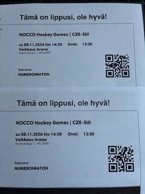 Sveitsi -Tsekki 2 lippua NOCCO Hockey Games su 8.11. 14:30