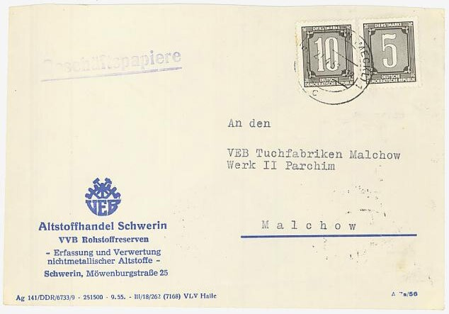 DDR Verwaltungspost Mi 1 ym asiakirjoja