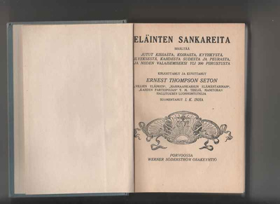 Seton, Ernest: Eläinten sankareita,WS 1919,1.p,Koululaiskir