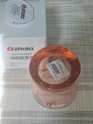 Iittala kivi tuikku lohenpunainen