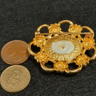 vintage solki rintakoru rintaneula kuluttua Gold Tone Caboch - pikkukuva 4
