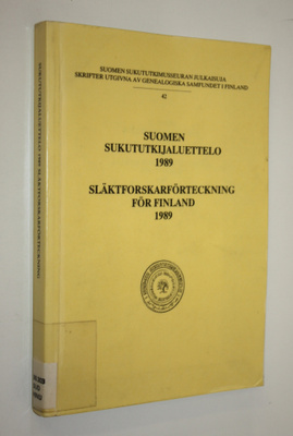 Suomen sukututkijaluettelo 1989 = Släktforskarförteckning...