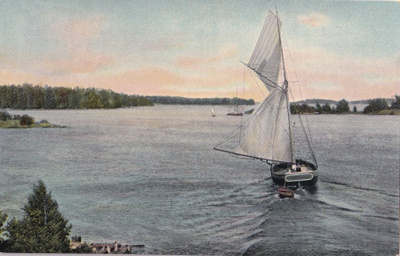 Helsinki. Hästnässund. Postkarte. Purjevene, b469