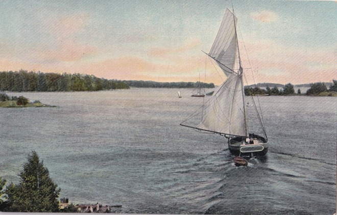 Helsinki. Hästnässund. Postkarte. Purjevene,  b469