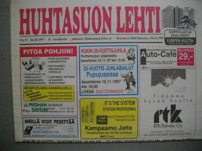 Huhtasuon lehti Nro 9/1997 (11.3)