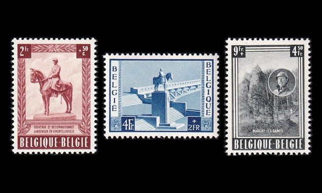 Belgia 989-91 ** Kuningas Albert I:n muistomerkki (1954)