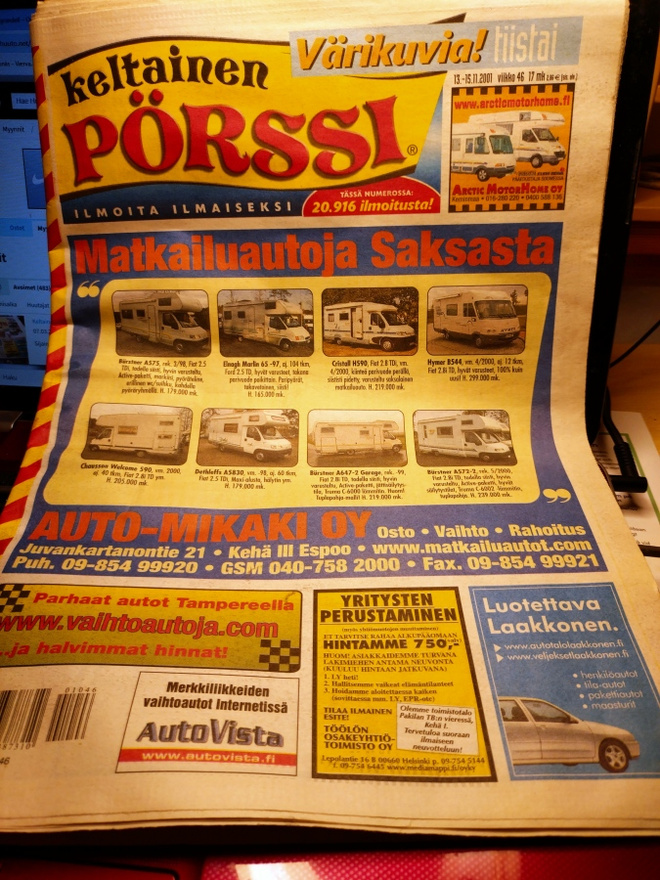 Keltainen PÖRSSI lehti 46 / 2001