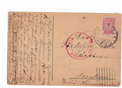 VANHA Postikortti Venäläinen Sotasensuuri Turku 1916