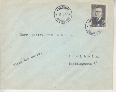 FDC 1947 Paasikivi
