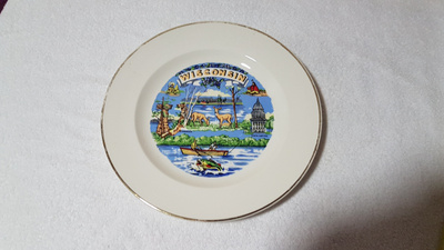 Wisconsin matkamuisto lautanen vintage