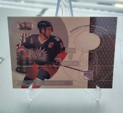 2002-03 TOPPS STADIUM CLUB BRIAN LEETCH FABRIC OF CHAMPIONS