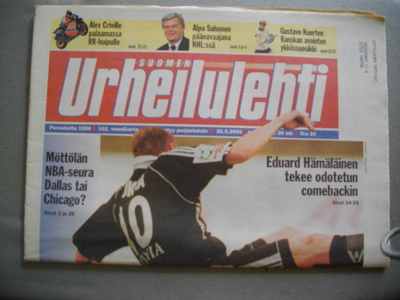 Suomen Urheilulehti Nro 21/2000 (9.11)