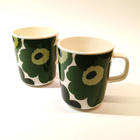 Marimekko Vihreä-musta-valkoinen 60v juhlamukit 2 kpl - pikkukuva 1