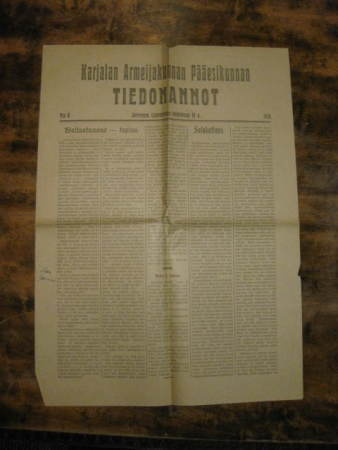 Karjalan Armeijakunnan Pääesikunnan tiedonannot 1918