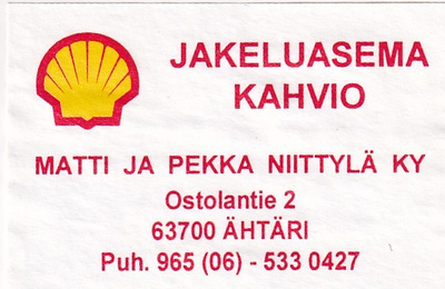 Ähtäri, Matti ja Pekka Niittylä Ky . SHELL Jakeluasema s8/3