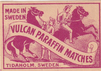Vulcan Parafin Matches. Made in Sweden, Hevonen   b611