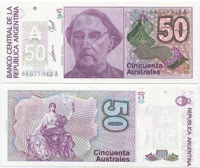 Argentiina 50 Australes v.1986 (P-326b) UNC