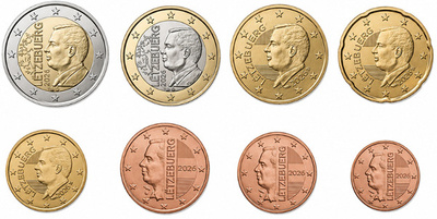 ** LUXEMBURG 1c-2€ kiertämätön kolikkosarja 2026 **