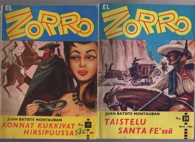 Zorrro , nrot 17 - 39 , 19 kpl (puuttuu 18,27,28,37),K2 - K3