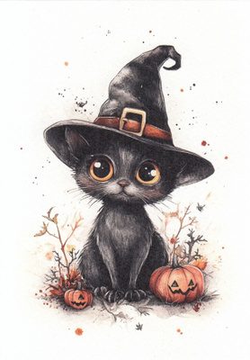 Halloween musta kissa, kurpitsat