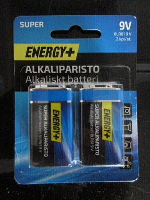 Alkaliparistot 9V 6LR61 "neppariparisto" 2kpl.