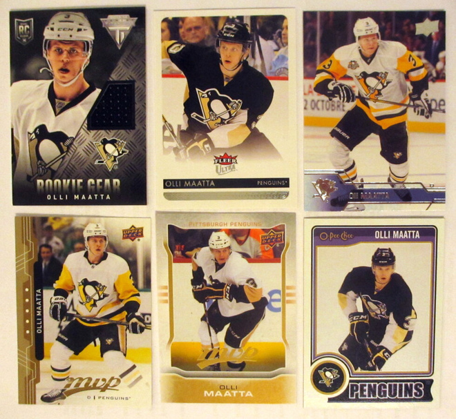 OLLI MÄÄTTÄ x 6 korttia, sis rookie jersey kortin, katso