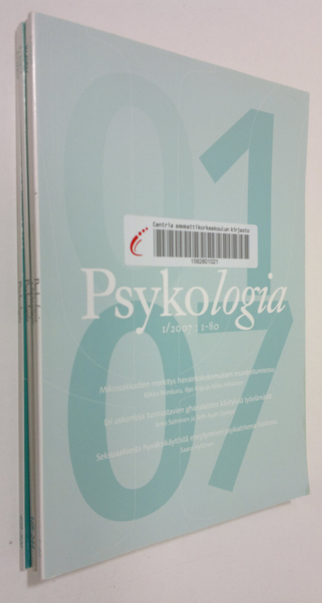 Psykologia 2007 : vuosikerta (nrot 2 ja 4 puuttuvat)