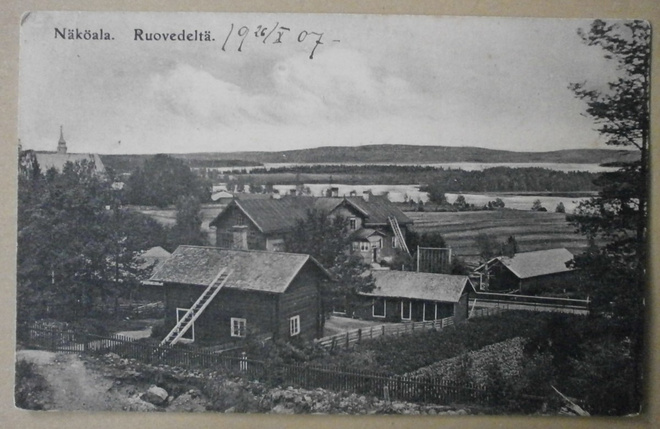 Ruovesi, asutusta ja järvinäkymä, mv pk, p. 1907